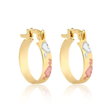 18K Gold Layered Oro Laminado Hoops